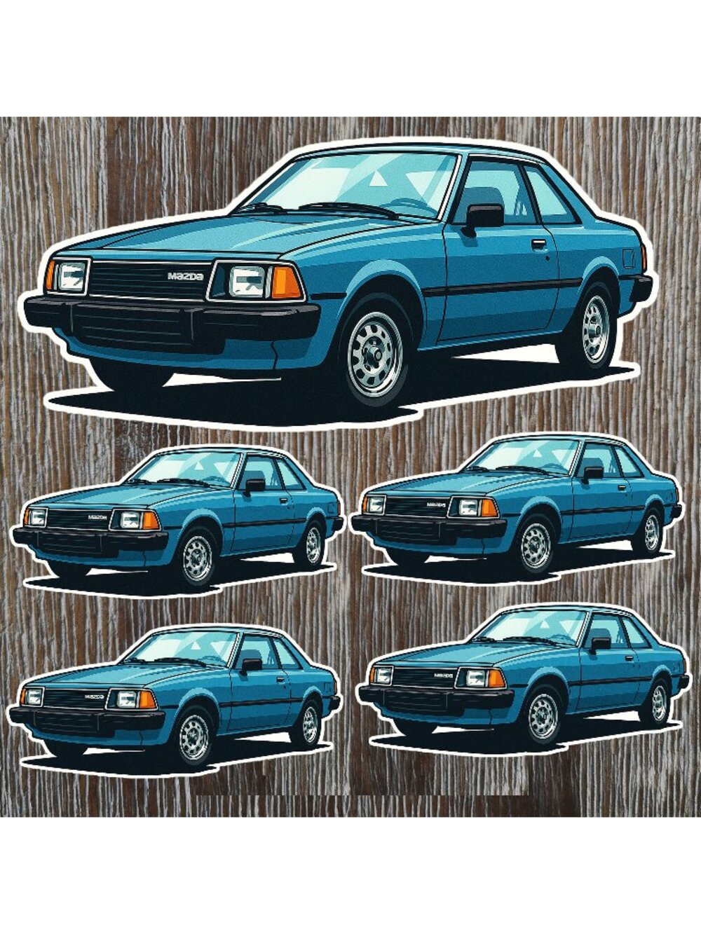 5 pc MAZDA 626 1st generation 1978 - 1982 Vinyl Stickers